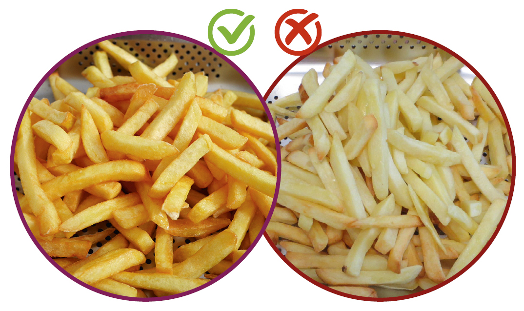 Des frites réussies et des frites pâles